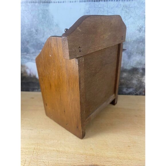 Vintage Wooden Coaster Set With Holder - Rustic Decor & Cork Inserts - Picture 3 of 3